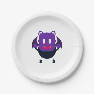 Bat halloween         paper plate
