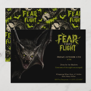Bat Halloween Party - Dark Wings Halloween Invitation