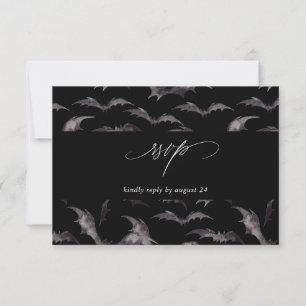 Bat Halloween Party w Repas RSVP Black