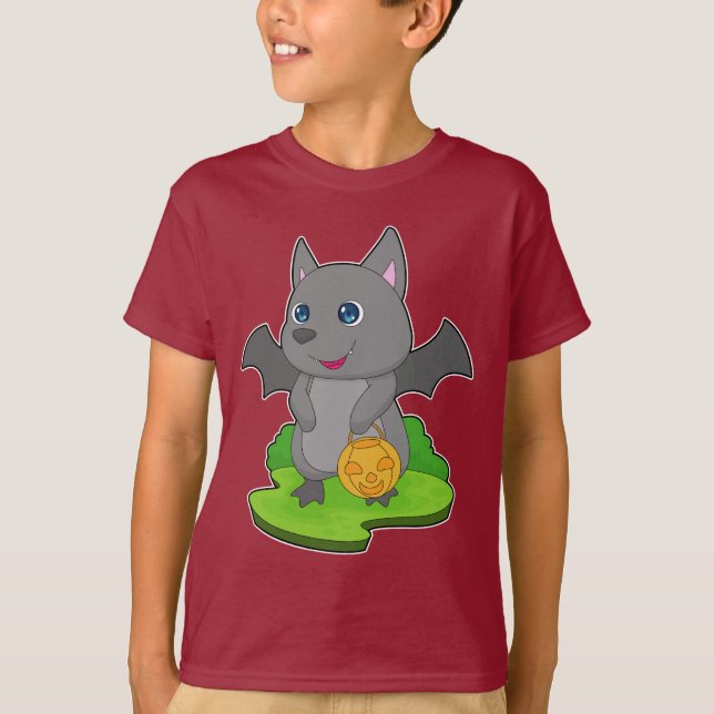 Bat Halloween Pumpkin T-Shirt (Front)