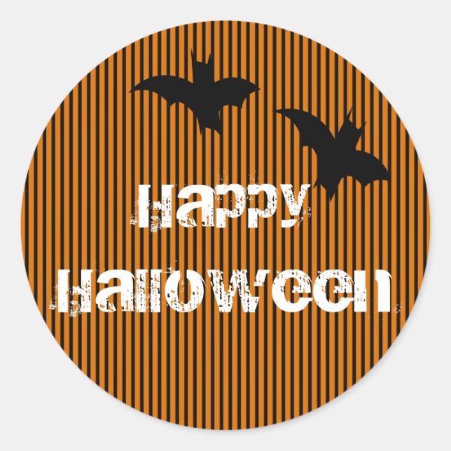 Bat Happy Halloween Sticker (Front)
