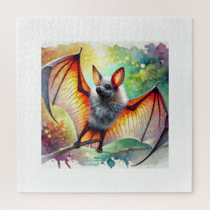 Bat in Flight 200824AREF114 - Watercolor Jigsaw Puzzle