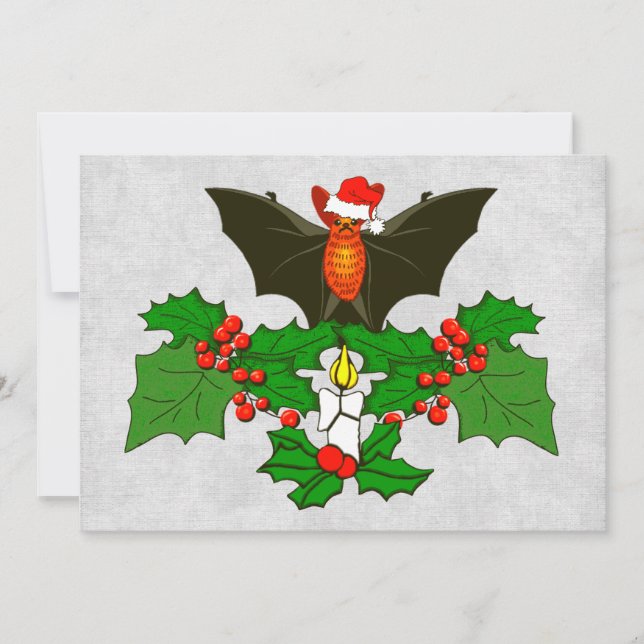 Bat In The Holly Invitation (Front)