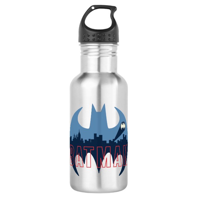 Bat Logo With Gotham & Bat Signal 532 Ml Water Bottle (Front)
