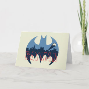 Bat Logo With Gotham & Bat Signal Card