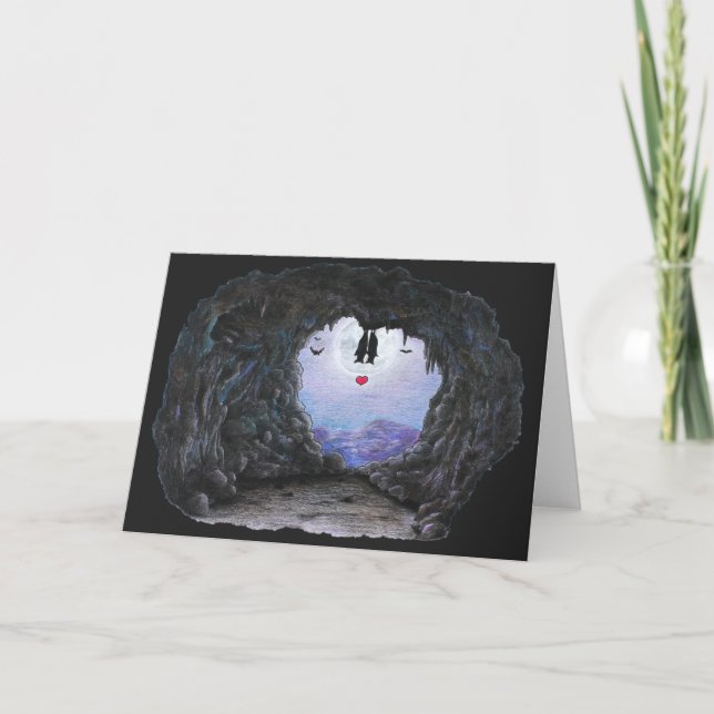 Bat Love / Animal Love Greeting Card (Front)