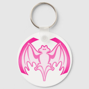 Bat Magenta Inv The MUSEUM Zazzle Gifts Keychain