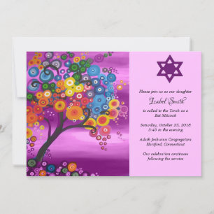 Bat Mitsvah Invitations Tree of Life