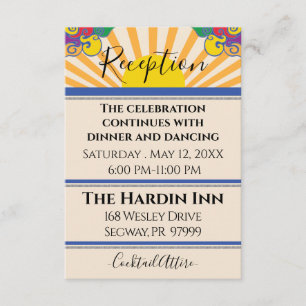 Bat Mitzvah Bar Mitzvah 60's Style Reception Card