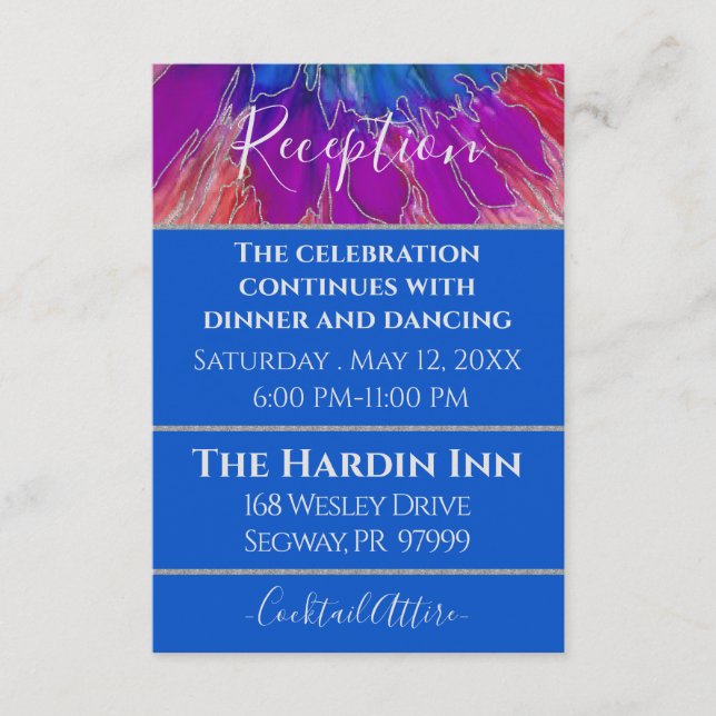 Bat Mitzvah Bar Mitzvah Elegant Tie Dye Design Enc Enclosure Card (Front)