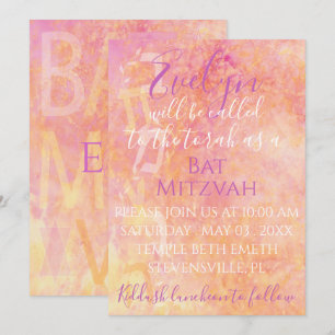 Bat mitzvah Bar Mitzvah Fleurs Subtile Invitation