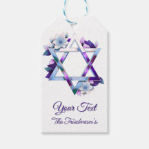 Bat Mitzvah Beautiful Floral Star of David thank