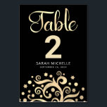 Bat Mitzvah Black Gold Foil Tree of Life Script Table Number<br><div class="desc">No Bat Mitzvah party is complete without personalized table number cards. Let your favourite Bat Mitzvah be proud, rejoice and celebrate her milestone at her perfectly coordinated party. This sophisticated, chic, stunning, abstract graphic faux gold foil tree with sparkly Star of David and dot “leaves”, along with gold foil calligraphy...</div>