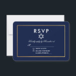 Bat Mitzvah Blue and Gold RSVP Card<br><div class="desc">Bat Mitzvah Blue and Gold RSVP Card</div>