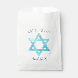 Bat Mitzvah Blue Opal Star Of David Glam Party Favour Bag