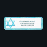 Bat Mitzvah Blue Opal Watercolor Stylish Star<br><div class="desc">These stylish blue opal faux watercolor Star of David return address labels coordinate with my Bat Mitzvah collection but are just as suitable for Hanukkah, Bar Mitzvahs or for every day use. Set on a classic white background, the Shield of David almost shimmers [it's faux] and the simple deep blue...</div>
