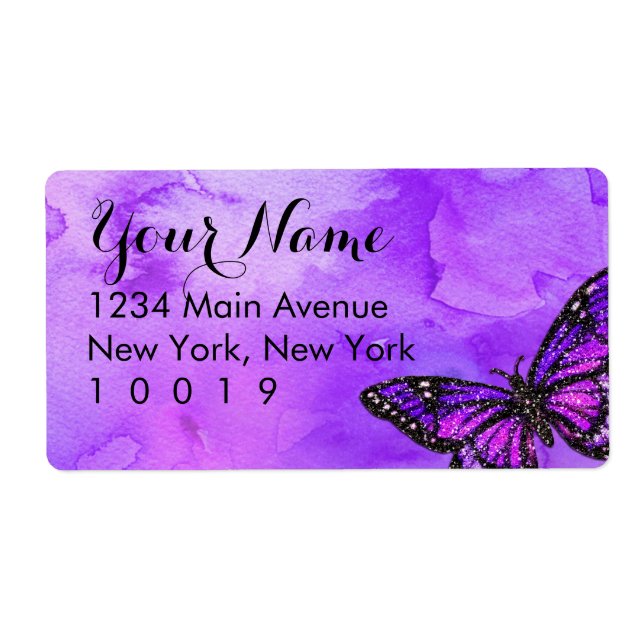 Bat Mitzvah Butterfly Purple and Pink Painted (Front)
