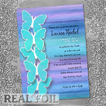 Bat Mitzvah Butterfly Turquoise Purple Watercolor<br><div class="desc">Bat Mitzvah Butterfly Turquoise Purple Watercolor. Bat Mitzvah designs by Umua. Printed and shipped by Zazzle or its partner.</div>