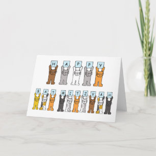 Bat Mitzvah, Cartoon Cats Card