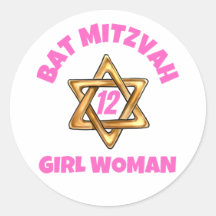 Bat Mitzvah  Classic Round Sticker