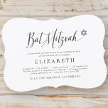 Bat Mitzvah Classic Script Modern Typography Invitation<br><div class="desc">Composed of playful script and serif typography; All against a backdrop of white background. 

This is designed by Select Party Supplies,  exclusive for Zazzle.

Available here:
http://www.zazzle.com/selectpartysupplies</div>