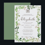 Bat Mitzvah Classic Script Watercolor Foliage Invitation<br><div class="desc">Composed of elegant serif and cursive script typography on a watercolor greenery green foliage botanical frame. 

This is designed by Select Party Supplies,  exclusive for Zazzle.

Available here:
http://www.zazzle.com/store/selectpartysupplies</div>