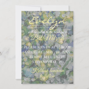 Bat Mitzvah Colorful Inks Invitation
