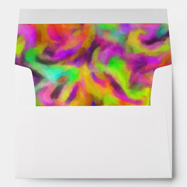 Bat Mitzvah Colourful Abstract Watercolor Any Colo Envelope (Back (Bottom))
