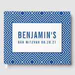 BAT MITZVAH cool bold geometric pattern royal blue Guest Book<br><div class="desc">by kat massard >>> https://linktr.ee/simplysweetpaperie <<<</div>