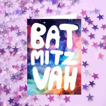 BAT MITZVAH Customizable Rainbow Galaxy Congrats Card<br><div class="desc">Hand drawn text by me for you with a colourful rainbow background. Add your own text to the inside of the card. For more designs and colours check my shop! Or let me know if you'd like something custom. I also have matching wrapping paper and of course both Bar and...</div>