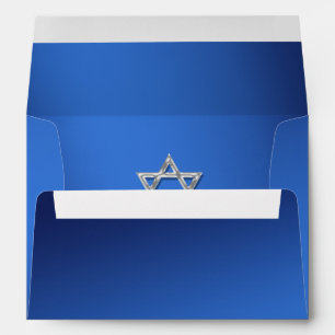 bat mitzvah d'argent bleu enveloppe
