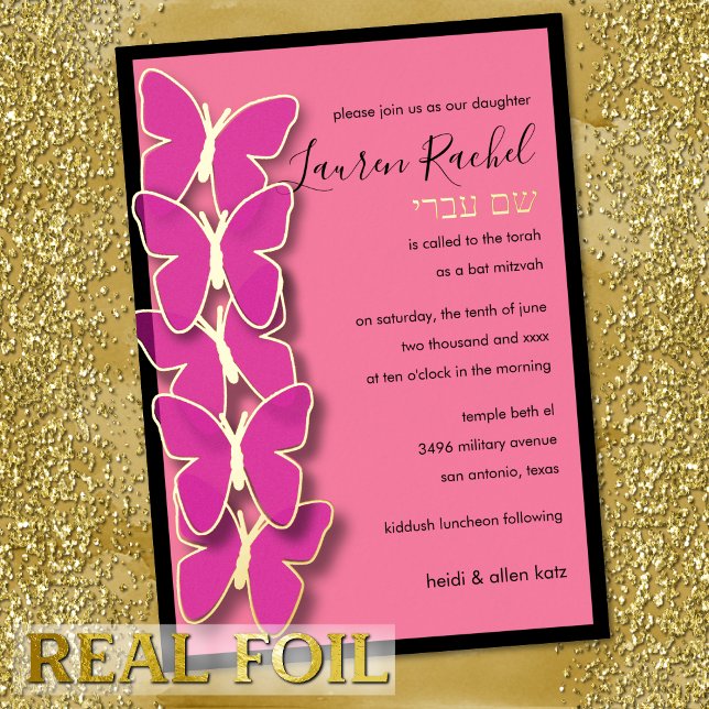 Bat Mitzvah Dimensional Butterfly Border (Creator Uploaded)
