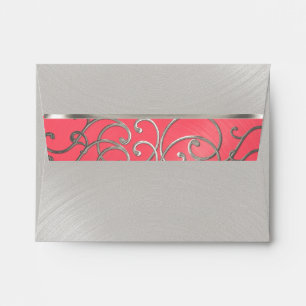 Bat Mitzvah Elegant Pink and Silver Filigree Envelopes