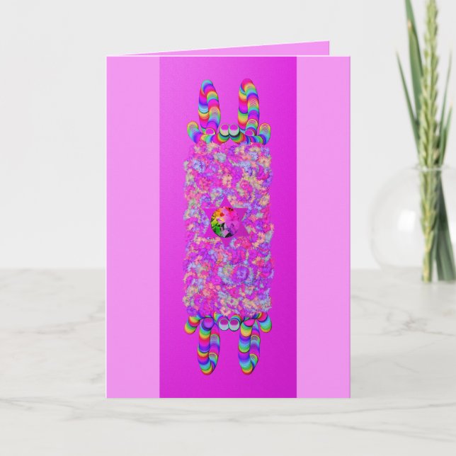 Bat mitzvah floral מָ גֵ ן וִ carte דָ ד (Devant)