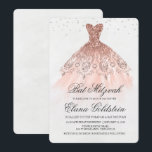 Bat Mitzvah Glitter Dress Diamond Invitation<br><div class="desc">Bat Mitzvah Glitter Dress Gown Diamond Invitation</div>