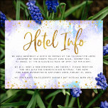 Bat Mitzvah gold foil purple watercolor hotel info Enclosure Card<br><div class="desc">Be proud, rejoice and showcase this milestone of your favourite Bat Mitzvah! Include this stunning, modern, personalized insert for additional hotel information to your event, featuring sparkly gold faux foil and glitter dots and typography script against a soft purple watercolor background. Personalize the custom text with all your hotel venue...</div>