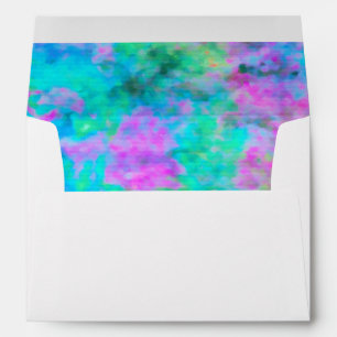 Bat Mitzvah Gold Star Abstract Blue Pink Green Envelope