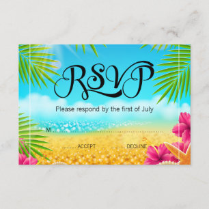 Bat mitzvah Hibiscus rose de plage Tropical RSVP