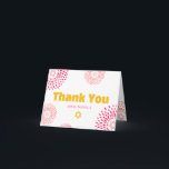 Bat Mitzvah Hot Pink Starburst Bold Yellow Type Thank You Card<br><div class="desc">Make sure your favourite Bat Mitzvah shows her appreciation to all who supported her milestone event! Send out this fun, trendy, groovy, personalized folded thank you card! Retro hot pink and coral flower starbursts with Stars of David, as well as bold modern yellow hot pink sans serif typography, overlay a...</div>