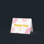 Bat Mitzvah Hot Pink Starburst Bold Yellow Type Thank You Card<br><div class="desc">Make sure your favourite Bat Mitzvah shows her appreciation to all who supported her milestone event! Send out this fun, trendy, groovy, personalized folded thank you card! Retro hot pink and coral flower starbursts with Stars of David, as well as bold modern yellow hot pink sans serif typography, overlay a...</div>