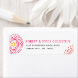 Bat Mitzvah Hot Pink Starburst Type Groovy Address<br><div class="desc">Be proud, rejoice and showcase this milestone of your favourite Bat Mitzvah with this bold pop, personalized return address label! Fun, groovy, bold hot pink, and dark grey modern sans serif typography, coral and hot pink flower starbursts and a yellow hand drawn Star of David overlay a clean white background....</div>