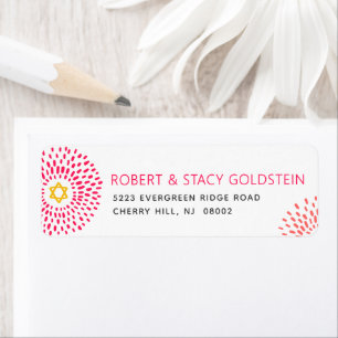 Bat Mitzvah Hot Pink Starburst Type Groovy Address
