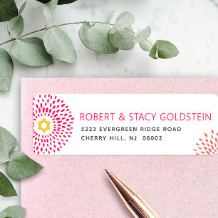 Bat Mitzvah Hot Pink Starburst Type Groovy Address