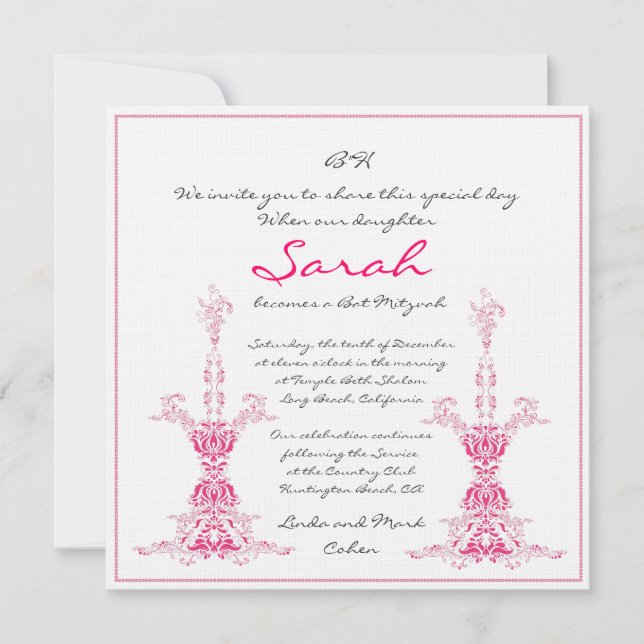 Bat Mitzvah Invitation (Front)