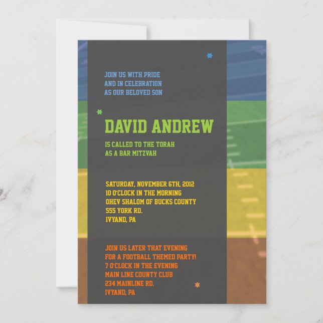 Bat mitzvah Invitation de l'Invitation du Football (Devant)