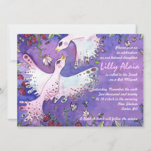 Bat mitzvah Invitation Invitation Oiseaux et abeil