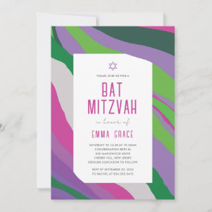Bat Mitzvah Invitation Modern Abstract