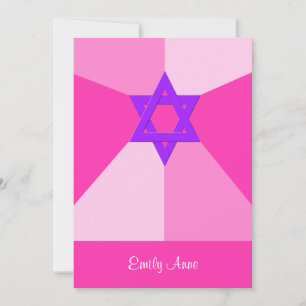 Bat Mitzvah Invitation Shades of Pink Invite