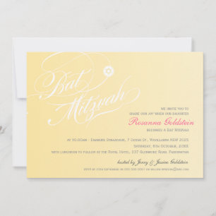 BAT MITZVAH INVITATION style typographie ombre jau