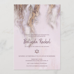 Bat Mitzvah Invitations Rose Gold